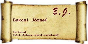 Bakcsi József névjegykártya