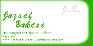 jozsef bakcsi business card