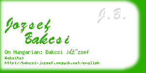 jozsef bakcsi business card